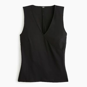 J. Crew - Faux-wrap Sleeveless Top in Eco Ponte